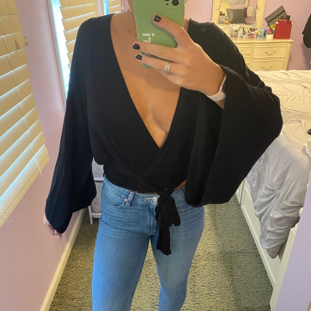 Black long sleeve top